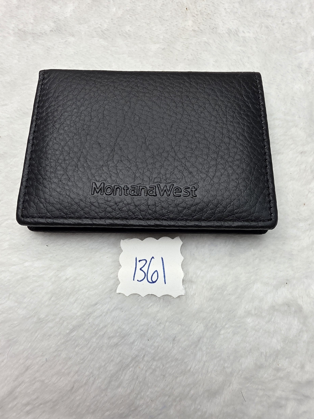Montana West Black Leather Slim Card Case for Men